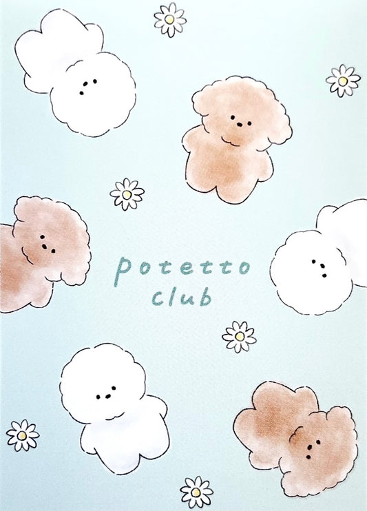X 106342 Puppy Poodle Dog Potetto Club Mini Notepad-DISCONTINUED