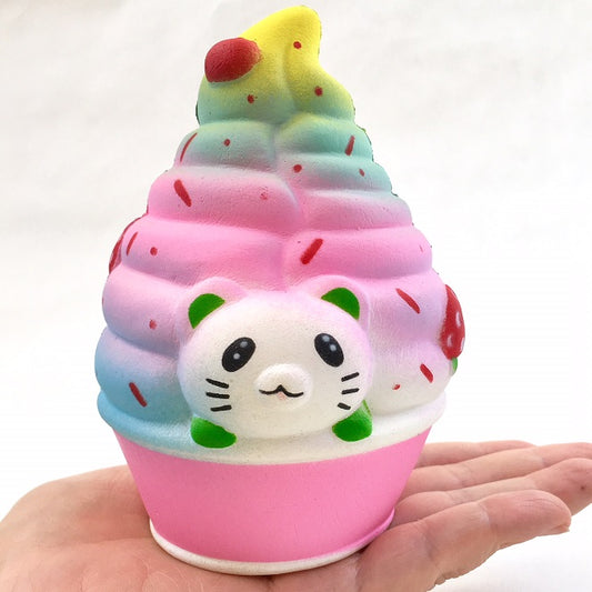 X 83313 CAT ICE CREAM SQUISHY-DISCONTINUED