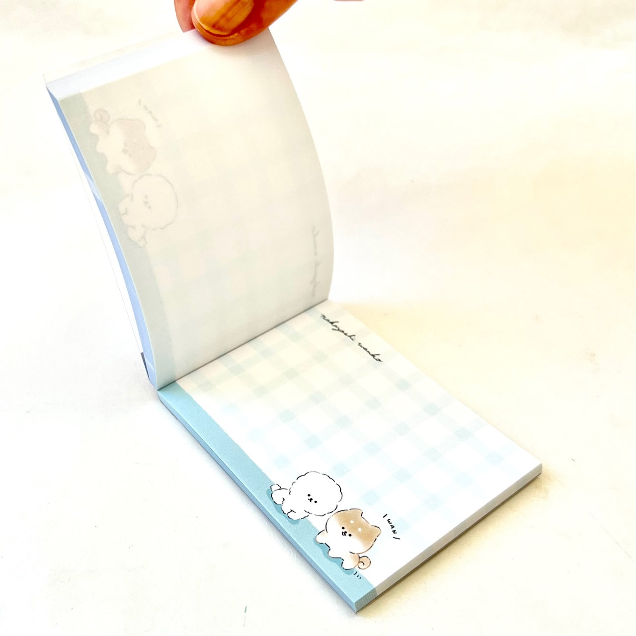 X 108907 Puppy Poodle Dog Osanpo Friends Mini Notepad-DISCONTINUED