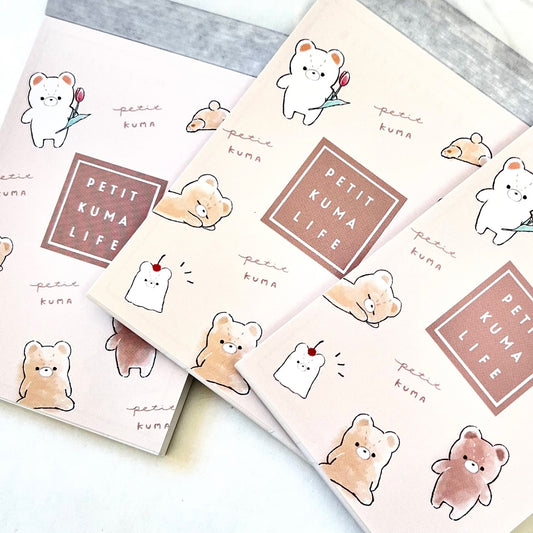 X 206123 Bear Kuma Life Chirashi Mini Notepad-DISCONTINUED