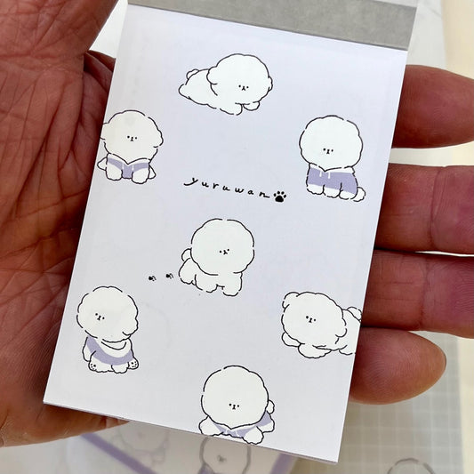 208155 Poodle Dog Yuruwan Chirashi Mini Notepad-10