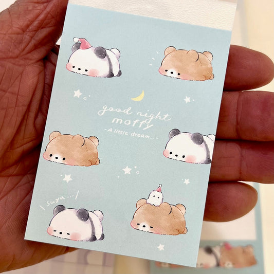 X 208363 Sleep Panda and Dog Kumapan Mini Notepad-DISCONTINUED