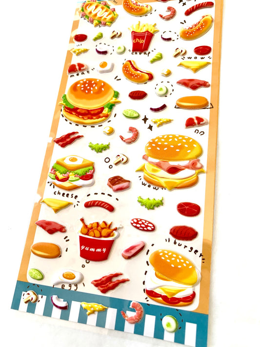 X 50589 BURGER PUFFY STICKER-DISCONTINUED