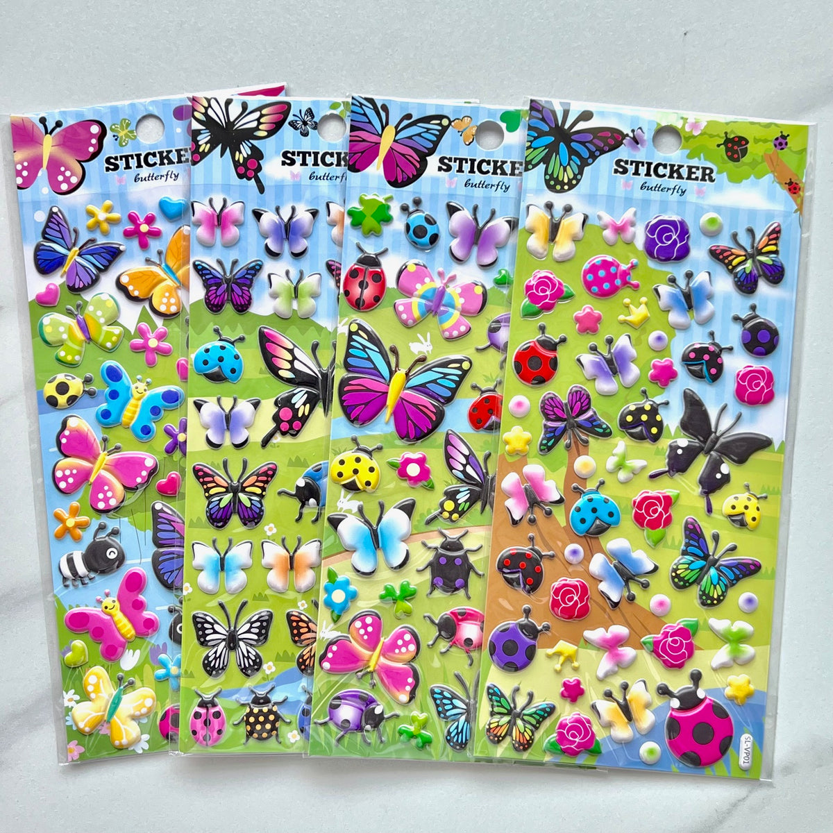 Butterflay Sticker 11011 Butterfly Puffy Assorted Stickers-12 – BCmini