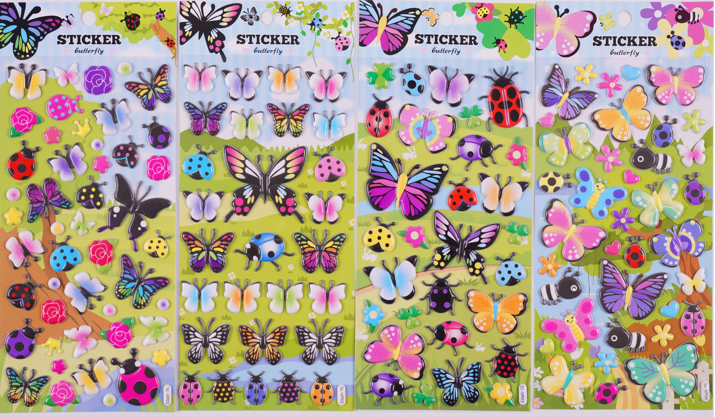 11011 Butterfly Puffy Assorted Stickers-12