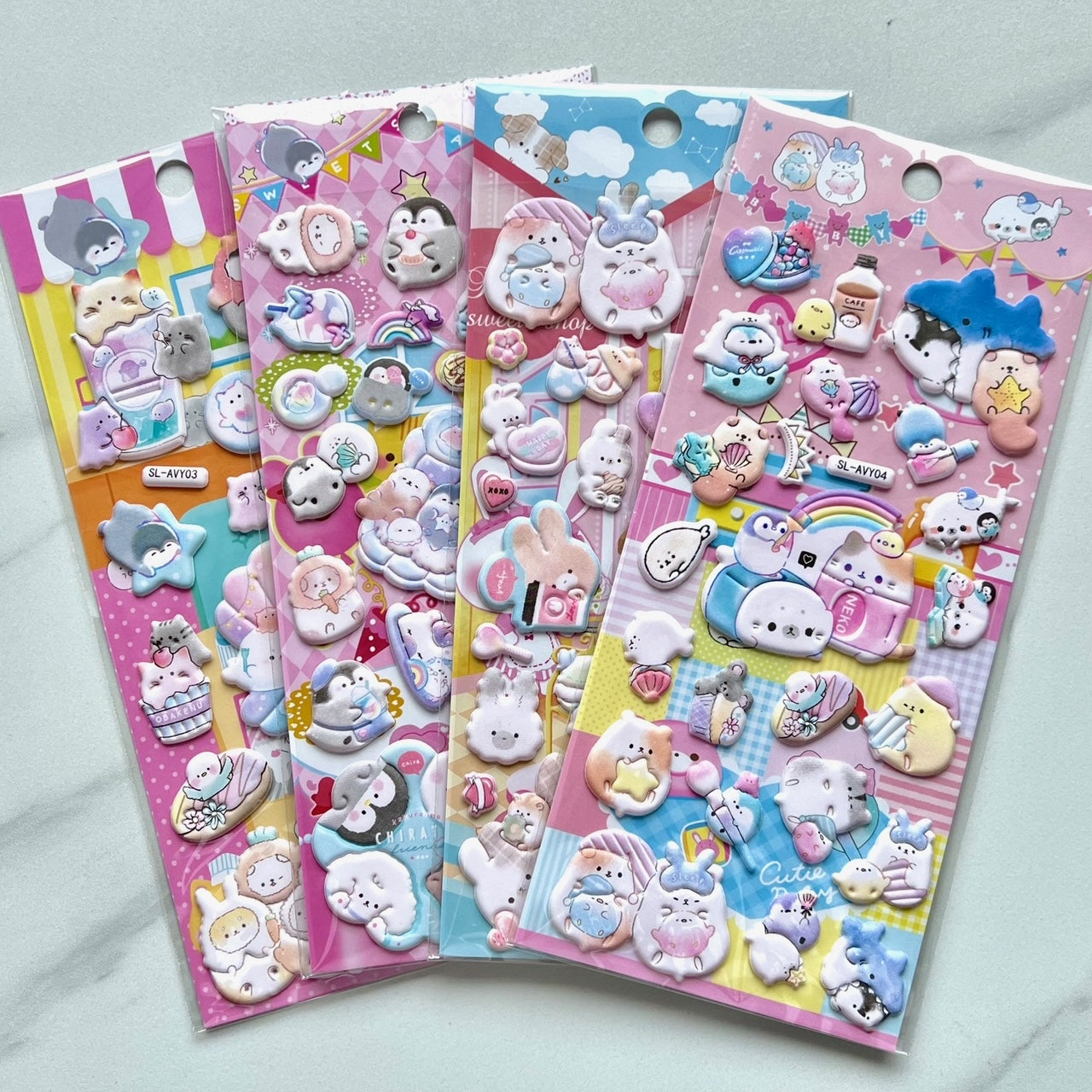 11015 Welcome Cat Puffy Assorted Stickers-12