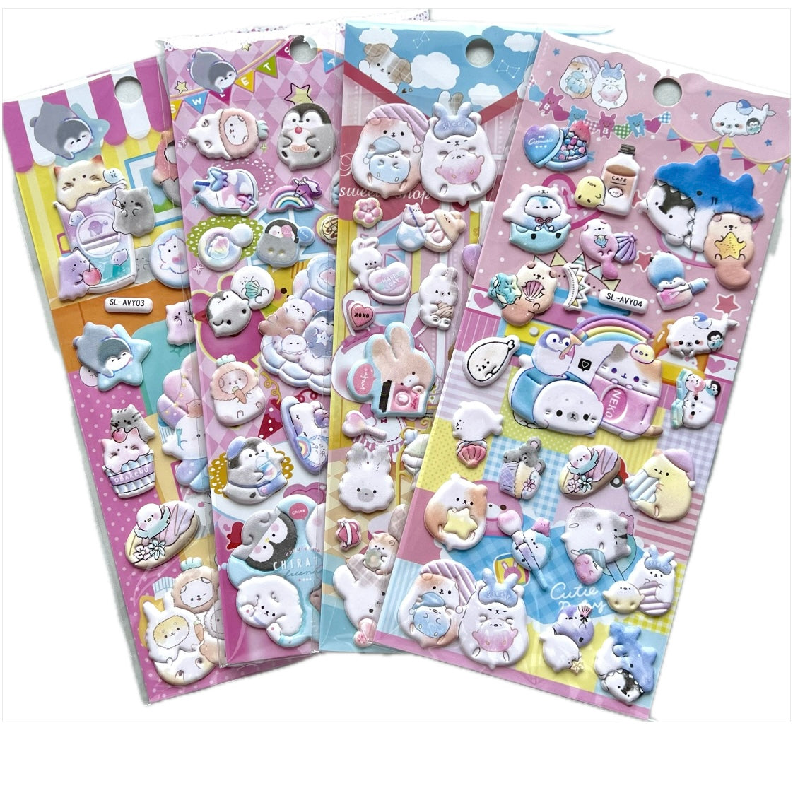 11015 Welcome Cat Puffy Assorted Stickers-12