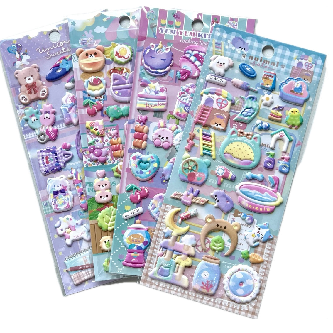 11016 Big Puffy Puffy Assorted Stickers-12