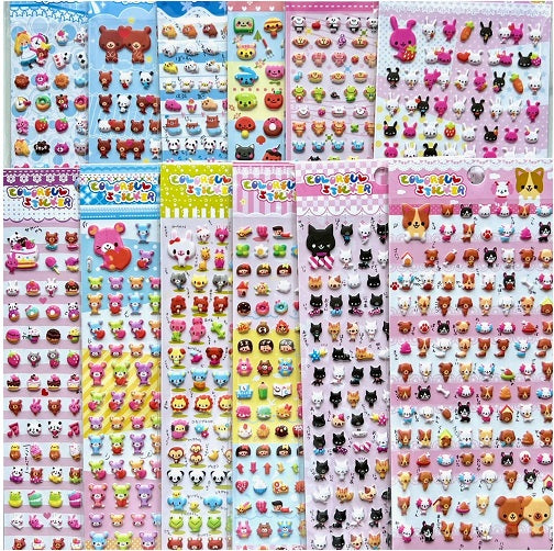 11019 Tiny Puffy Assorted Stickers-12