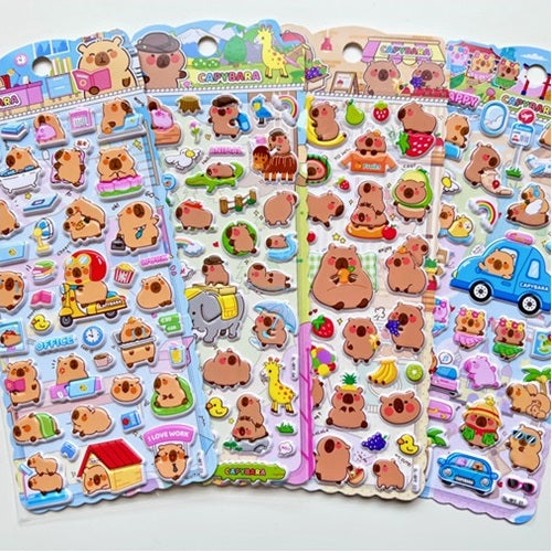 11061 Capybara Puffy Stickers-12