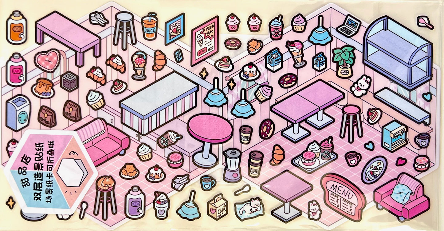 11071 3D Diorama Stickers-12