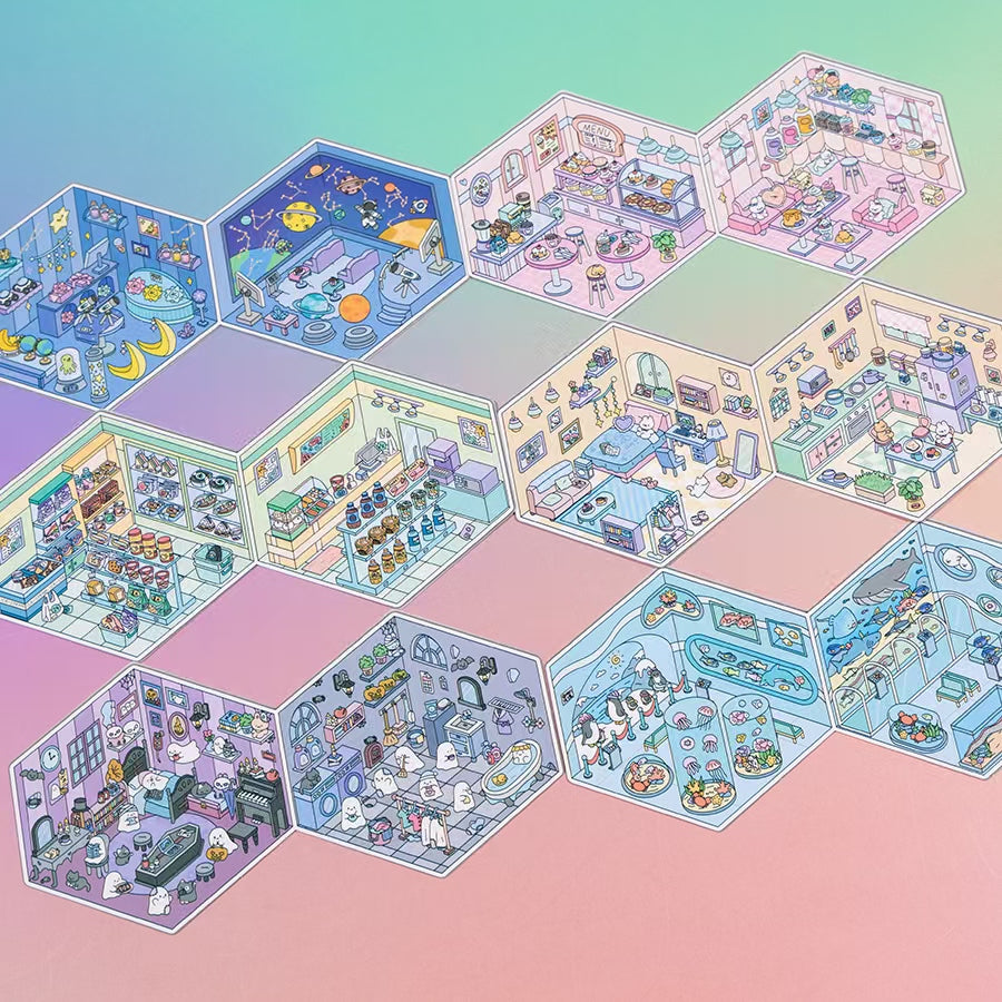 11071 3D Diorama Stickers-12