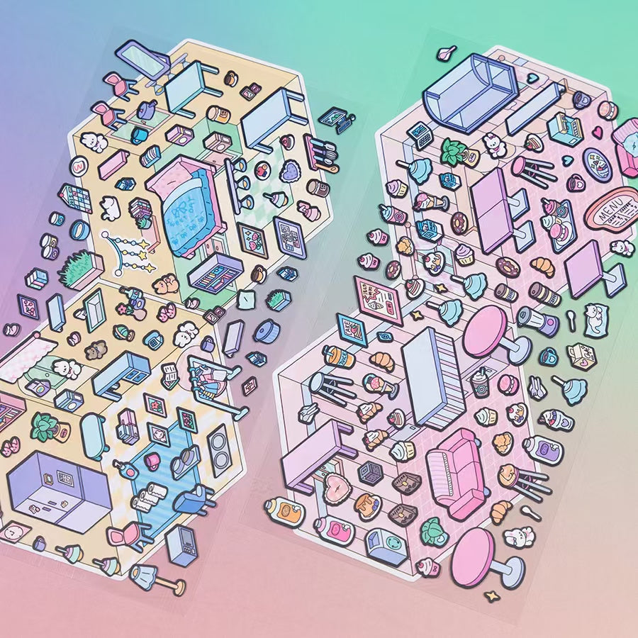 11071 3D Diorama Stickers-12