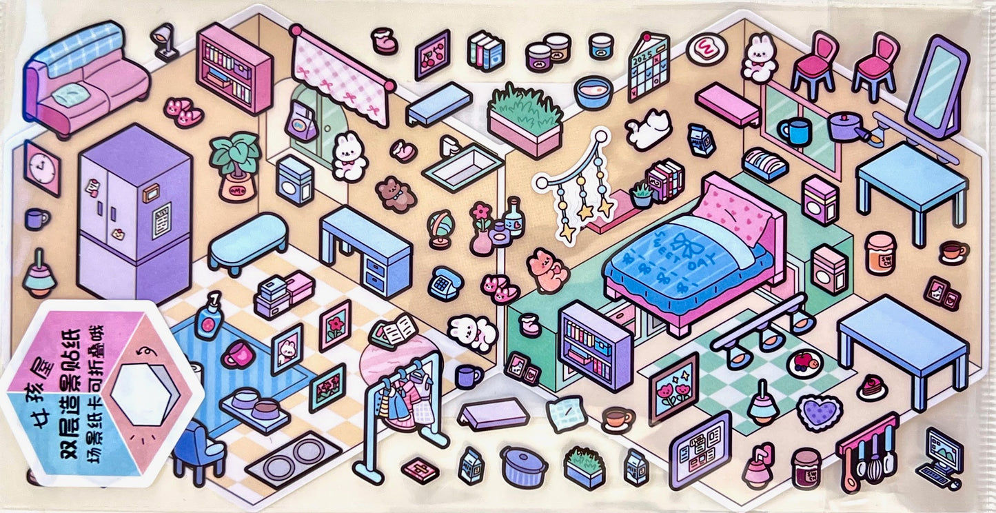 11071 3D Diorama Stickers-12