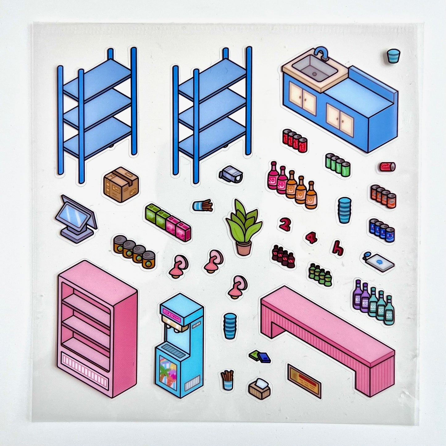 11072 3D Diorama Stores Stickers-12