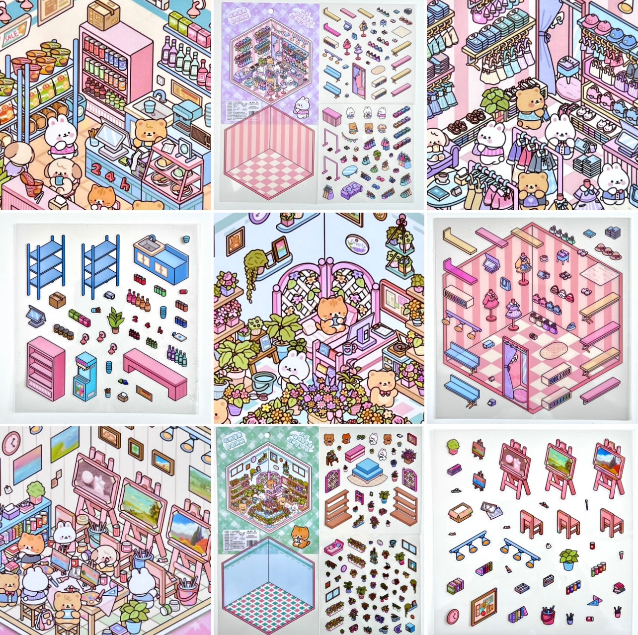 11072 3D Diorama Stores Stickers-12