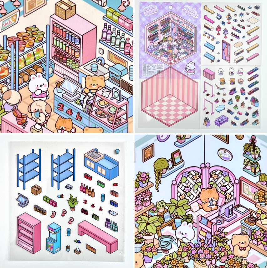 11072 3D Diorama Stores Stickers-12
