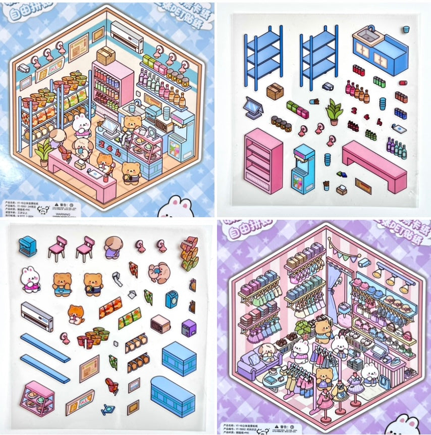 11072 3D Diorama Stores Stickers-12