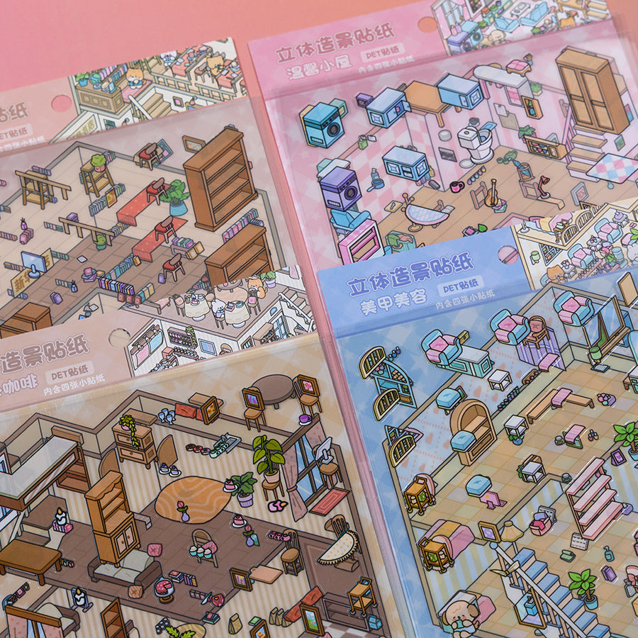 11073 3D Diorama Lifestyle Stickers-12