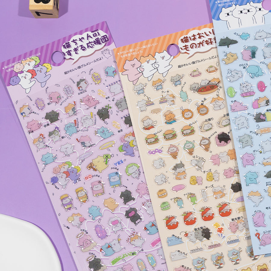 11080 Japanese Cat Gel Stickers-12