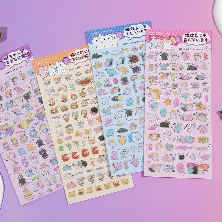 11080 Japanese Cat Gel Stickers-12