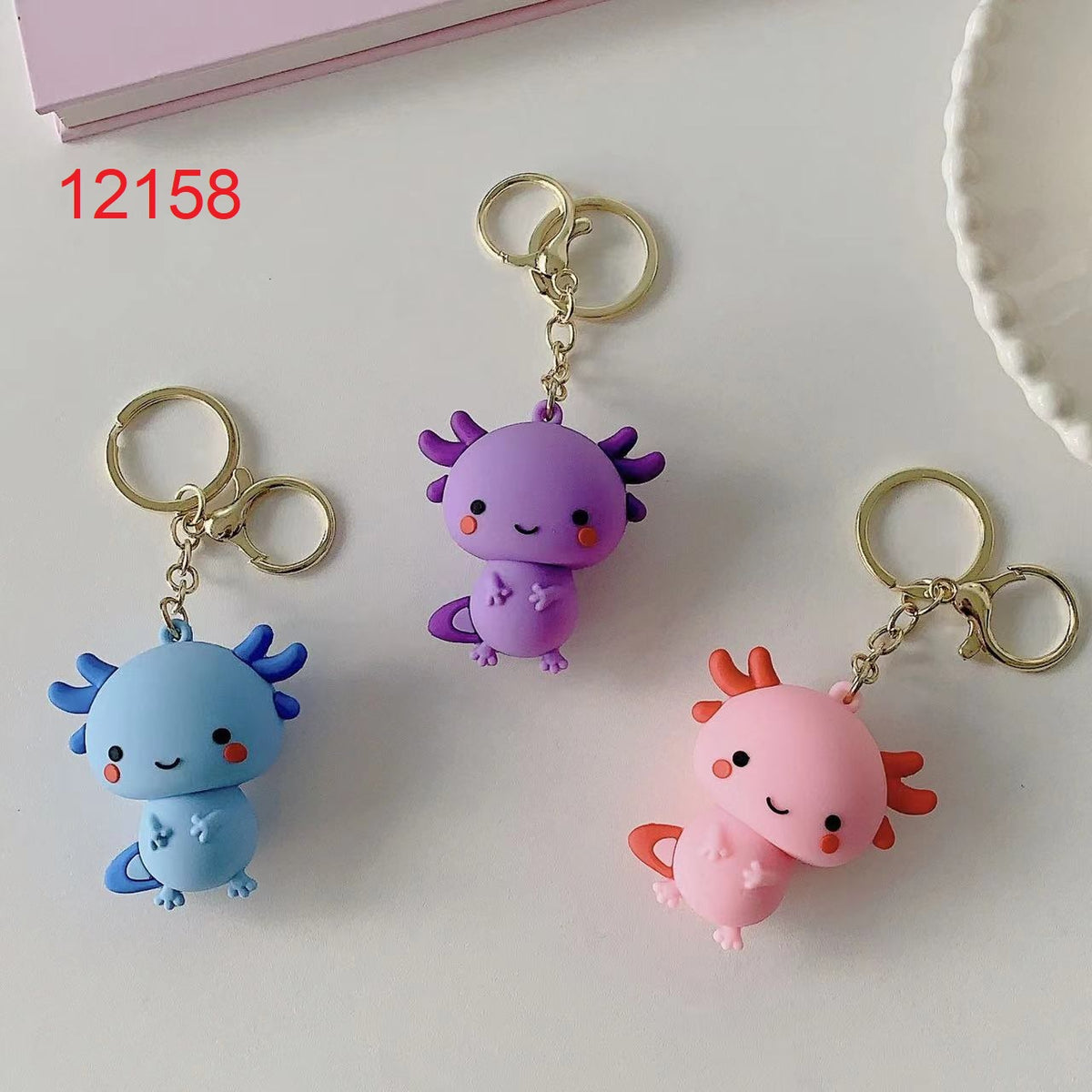 Axolotl Key Keychains 12158 AXOLOTL FIGURINE KEY CHARM-12 – BCmini