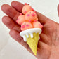 12173 PIG ICE CREAM CONE FAMILY KEY CHARM-12