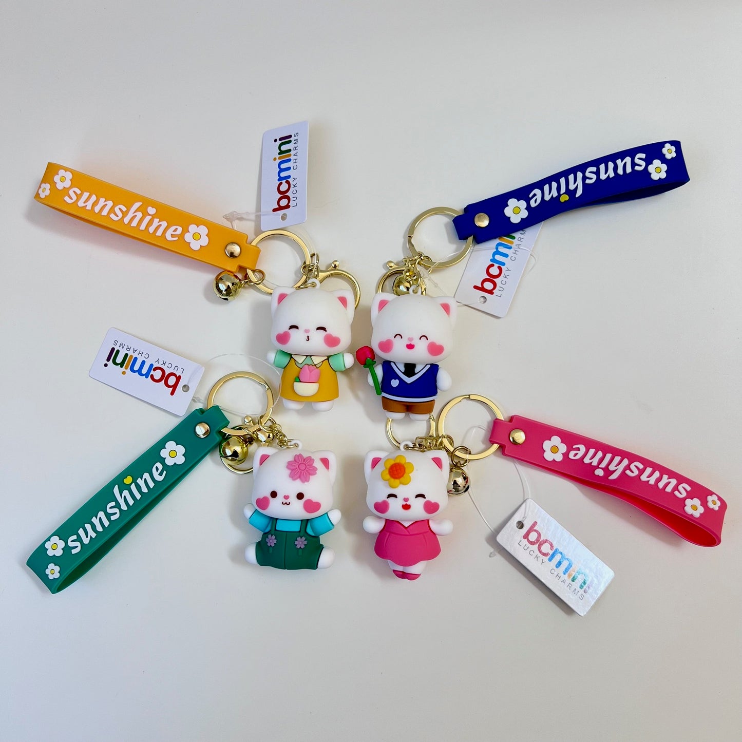 12190 Flower Cat Key Charm-12