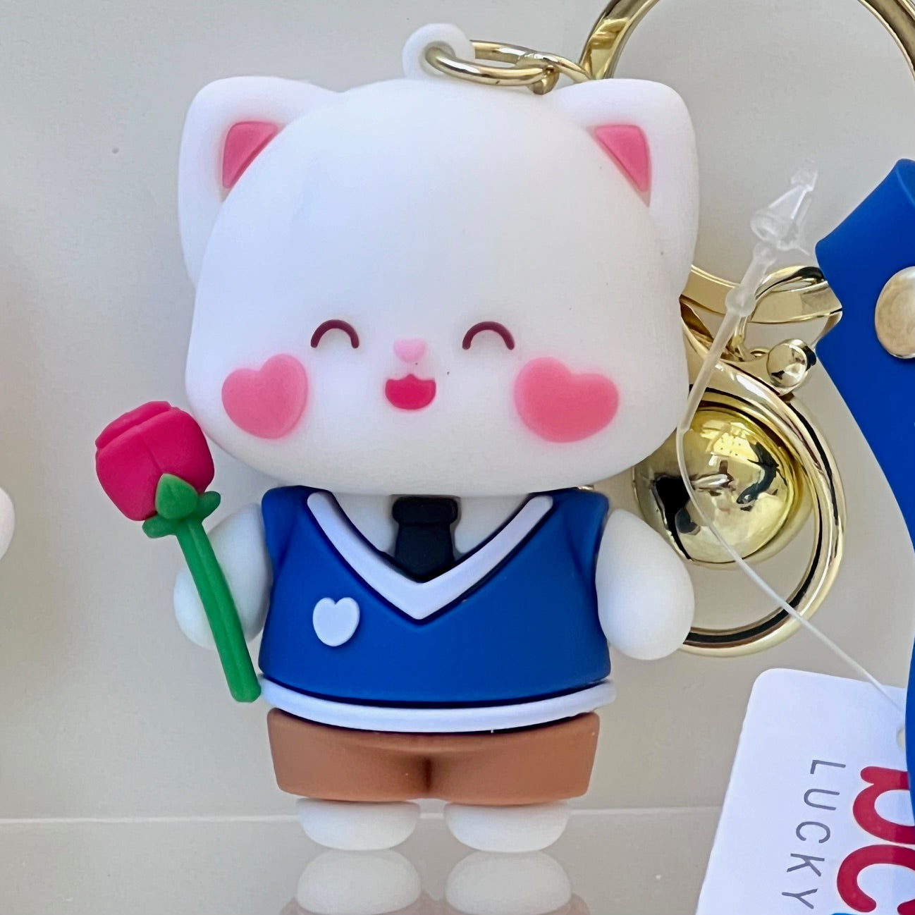 12190 Flower Cat Key Charm-12