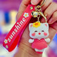 12190 Flower Cat Key Charm-12