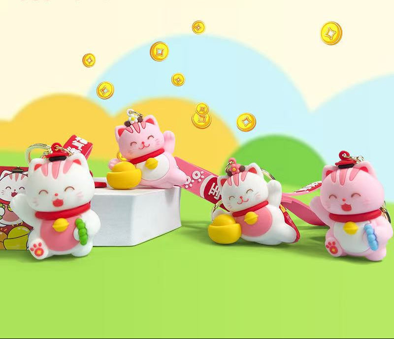 12192 Maneki Cat Key Charm-12