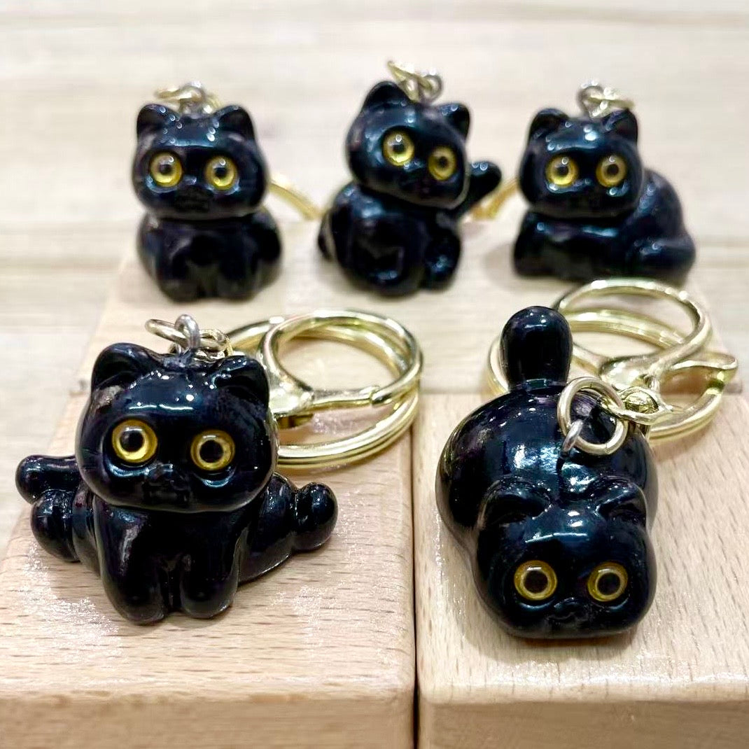 12201 Black Cat Key Charm-12