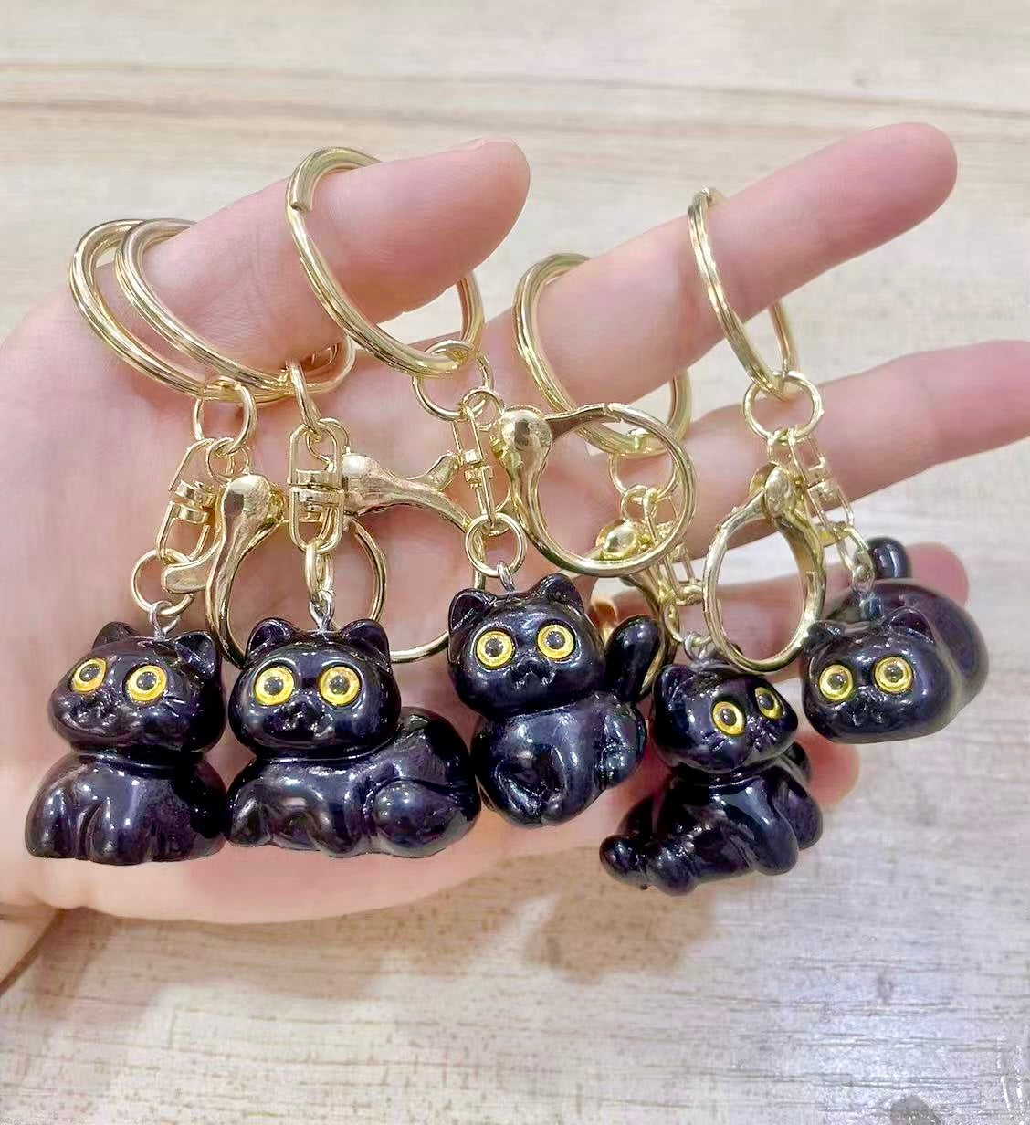 12201 Black Cat Key Charm-12