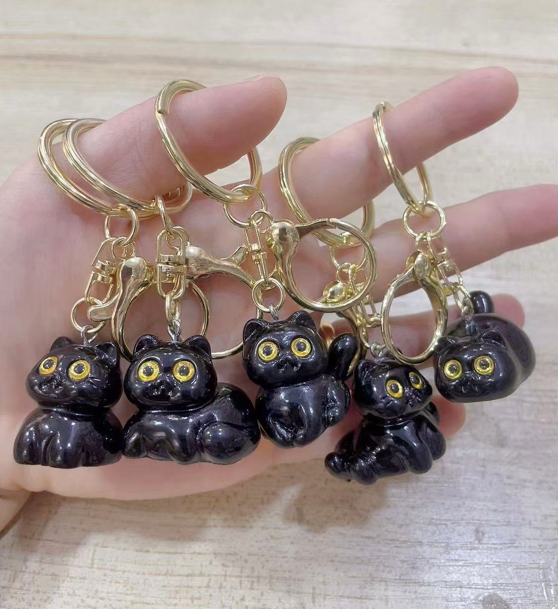 12201 Black Cat Key Charm-12