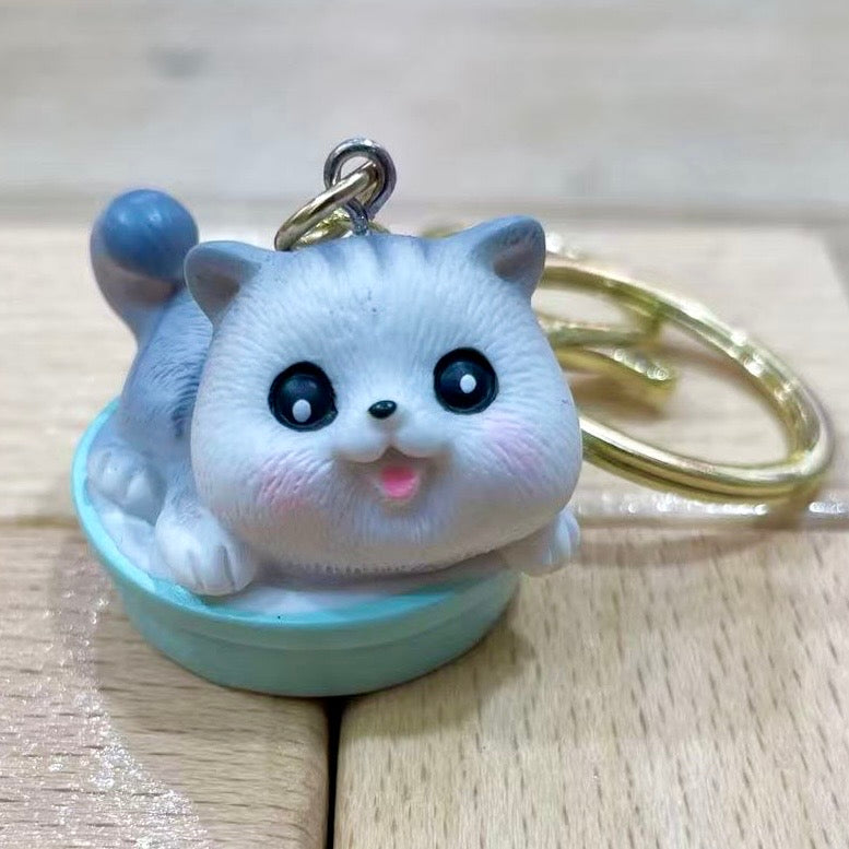 12202 Gray Cat Key Charm-12