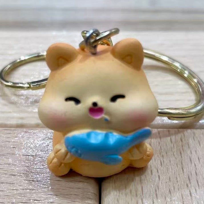12203 Brown Cat Key Charm-12