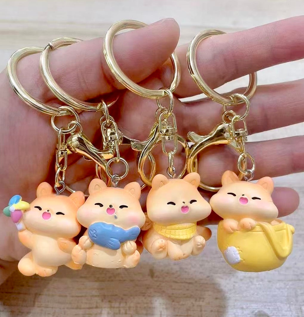 12203 Brown Cat Key Charm-12