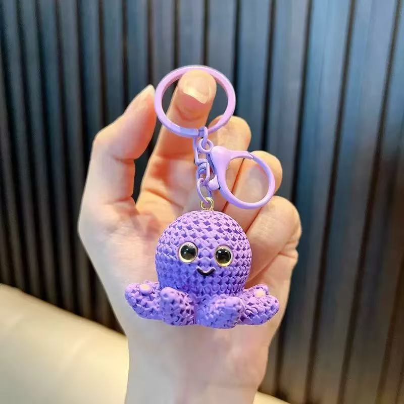 12219 Knitted Octopus Key Charm-12