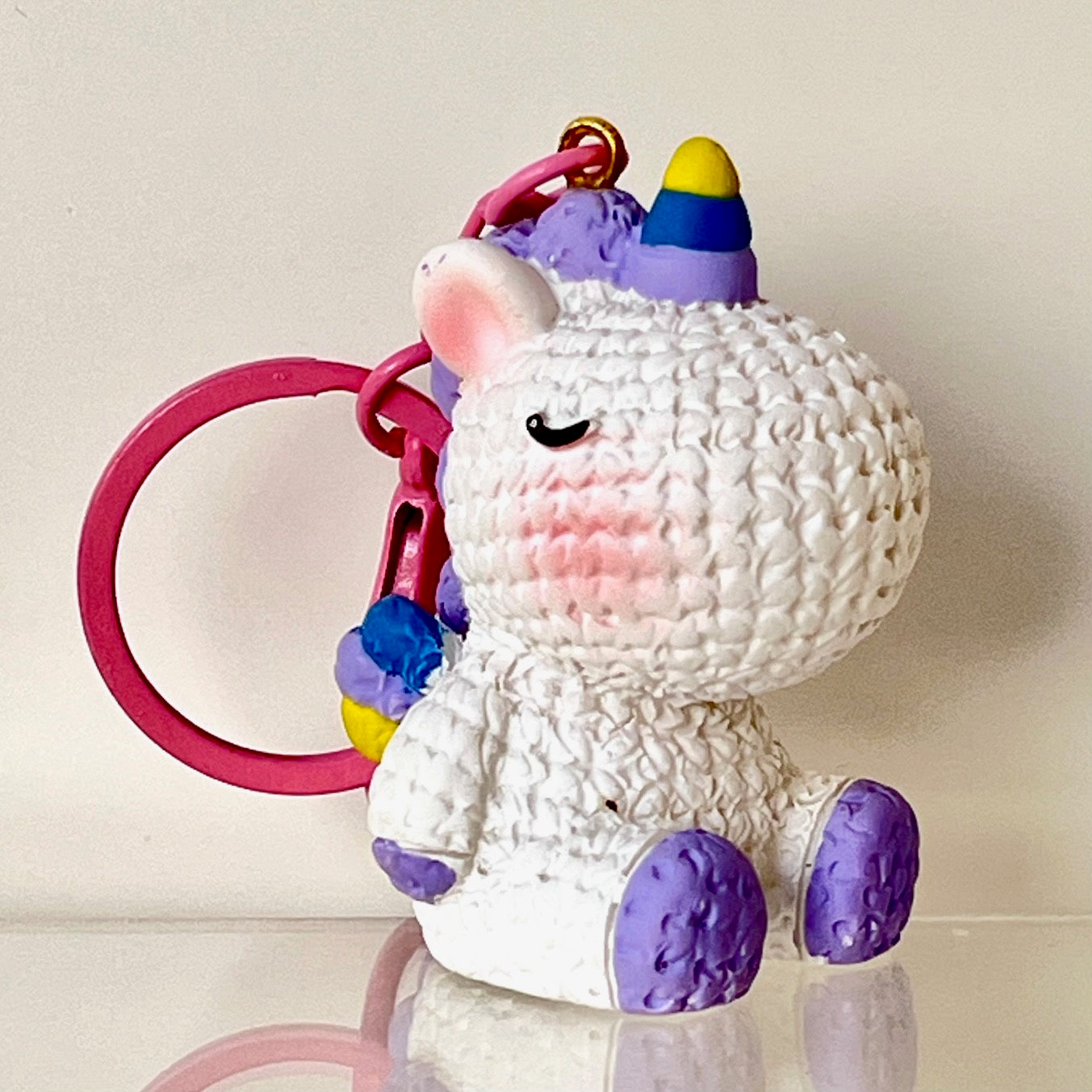12220 Knitted Unicorn Key Charm-12