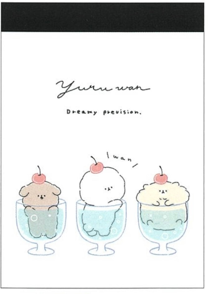 216463 Puppy Dog Dessert Yuru Wan Freamy Prevision Mini Notepad-10