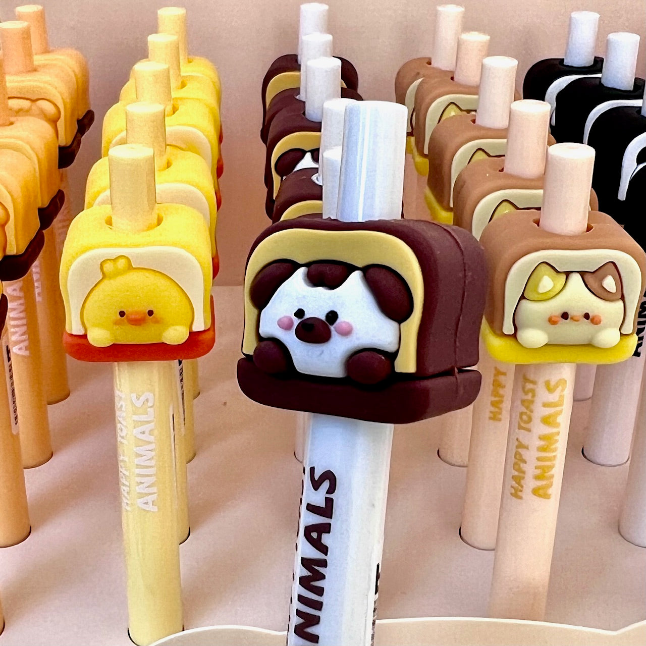 22605 HAPPY TOAST ANIIMALS RETRACTABLE GEL PEN-36