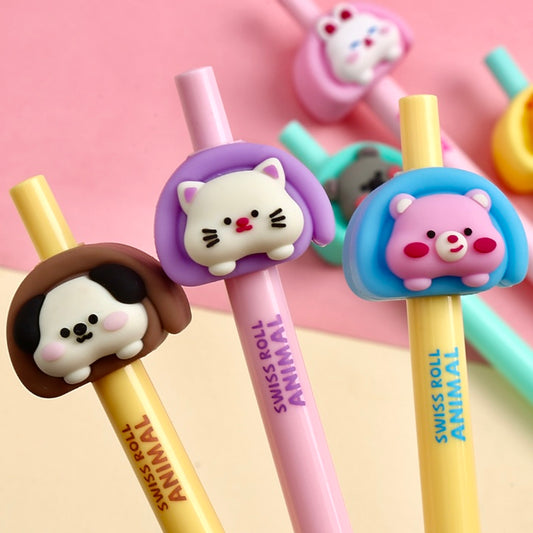 22664 ANIMAL SWISS ROLL RETRACTABLE GEL PEN-36