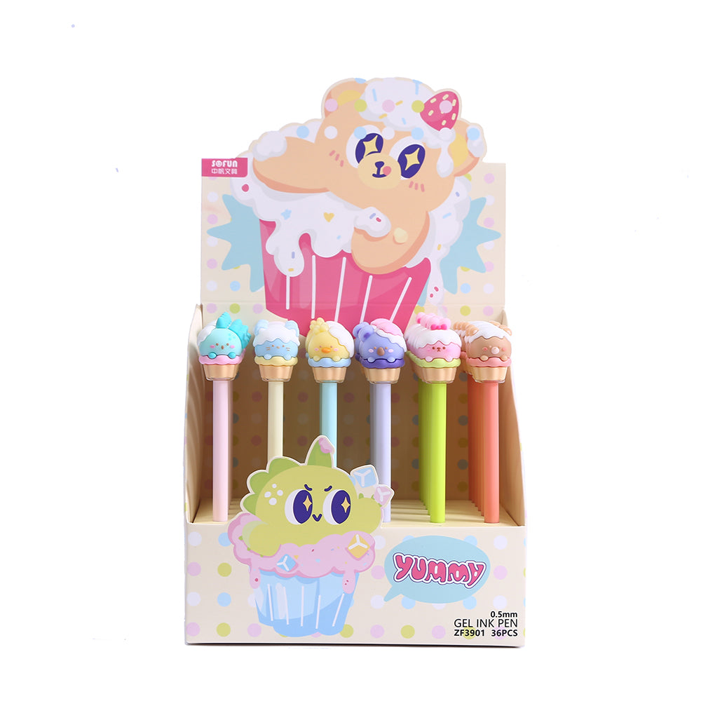 22666 CUPCAKE ANIMAL GEL PEN-36