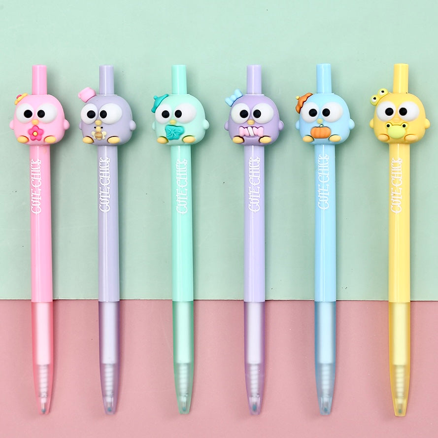 22673 CUTE BIRD CHICKS RETRACTABLE GEL PEN-36