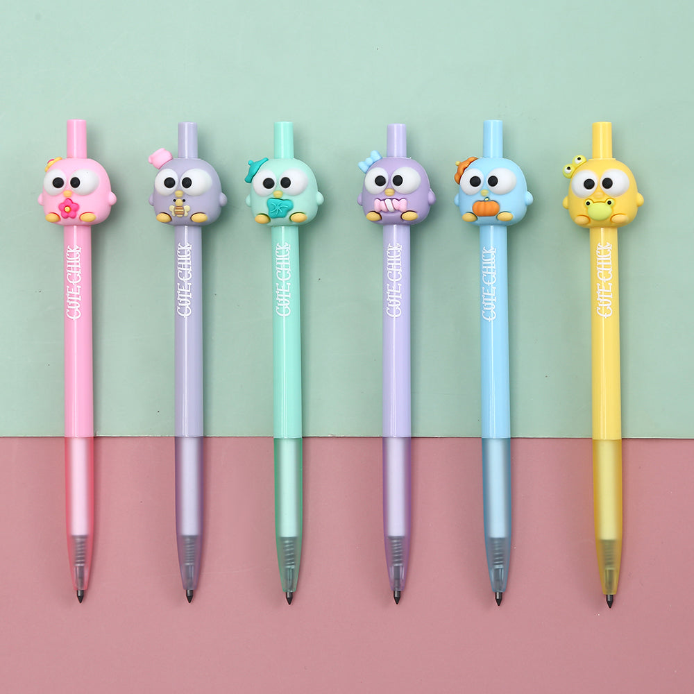 22673 CUTE BIRD CHICKS RETRACTABLE GEL PEN-36