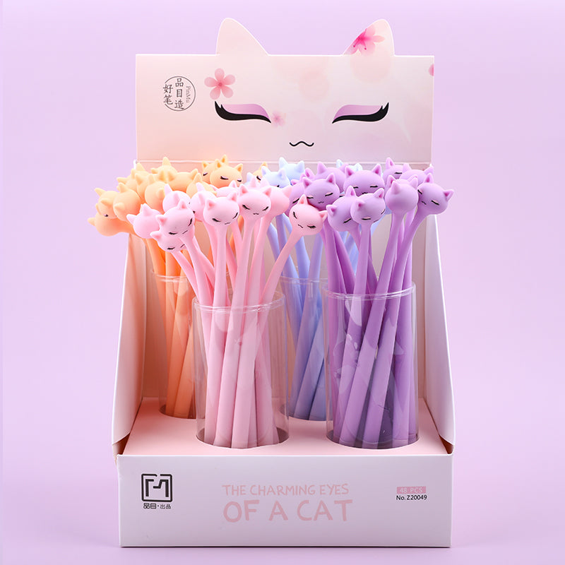 22712 Pastel Cats Wiggle Gel Pen-48