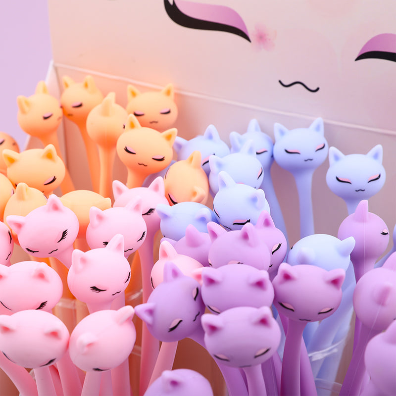 22712 Pastel Cats Wiggle Gel Pen-48