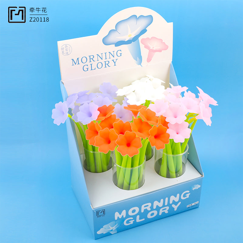 22715 Morning Glory Flower Wiggle Pad Gel Pen-48