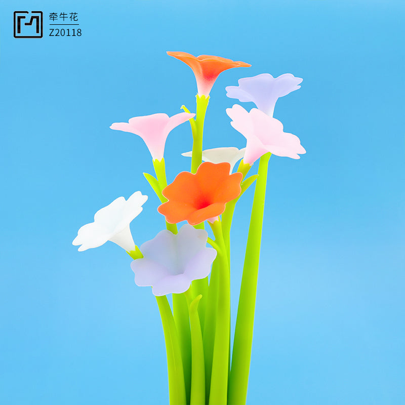 22715 Morning Glory Flower Wiggle Pad Gel Pen-48