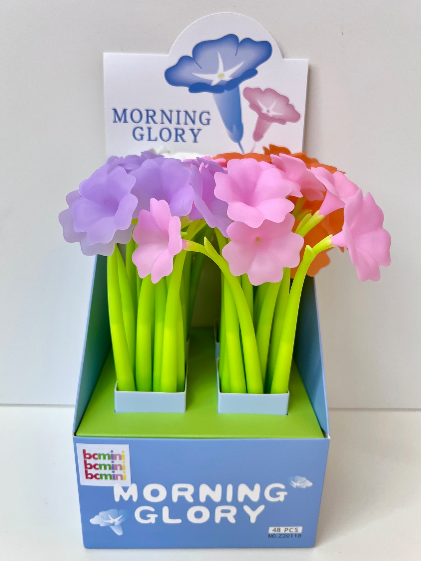 22715 Morning Glory Flower Wiggle Pad Gel Pen-48
